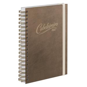 Agenda Comercial Plus Cabeleireiro Lux Couro Marrom 2027