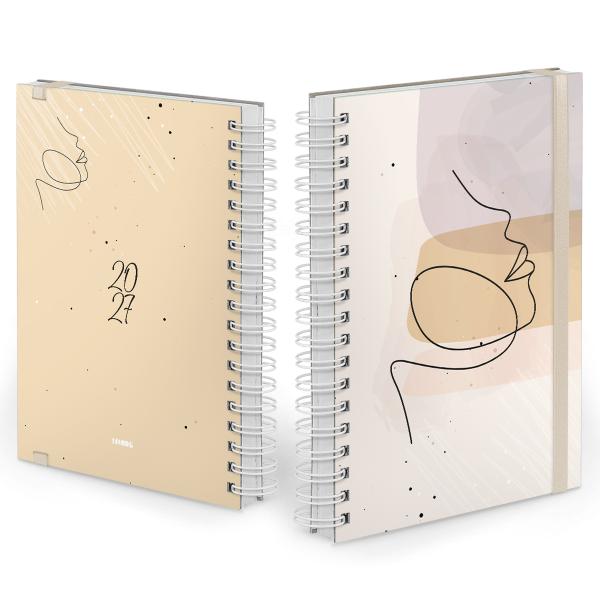 Agenda Comercial Plus Face Linear Bege 2027