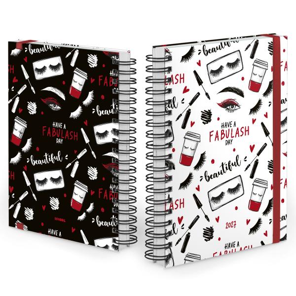 Agenda Comercial Plus Salão de Beleza Charm Vermelho 2027