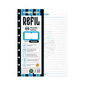 Refil Iscool Disc Grêmio FBPA Pautado 17x23 cm 90g 50 folhas