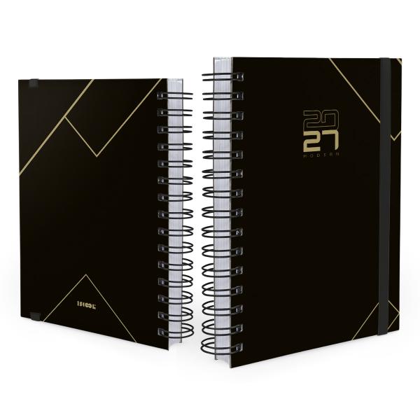 Agenda Plus Modern Executive Preto com Dourado 2027