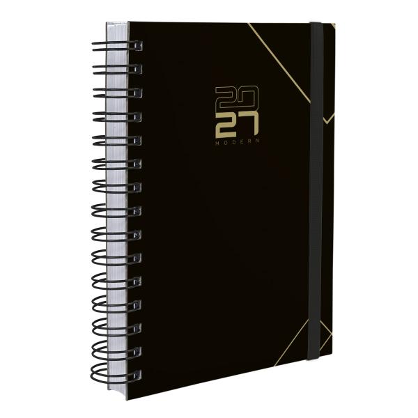 Agenda Plus Modern Executive Preto com Dourado 2027