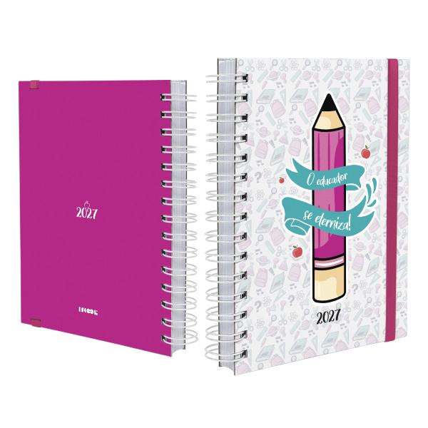 Agenda Plus Professores Desenhos Pink 2027