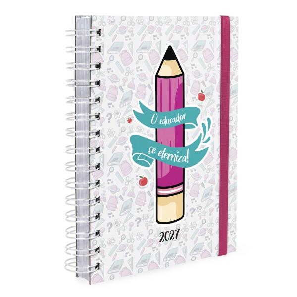 Agenda Plus Professores Desenhos Pink 2027