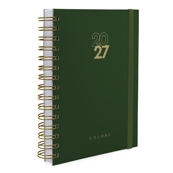Agenda Plus Solid Colors Verde Militar 2027