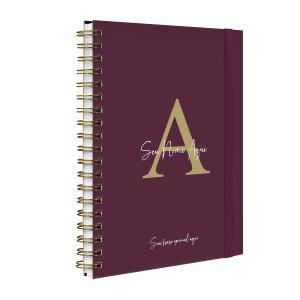 Agenda Planner Semanal Plus Personalizada Moderna Letra Cores Marsala 2027