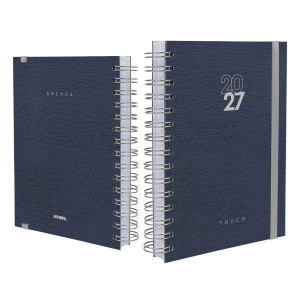 Agenda Plus Solid Touch Tipo Aço Escovado Azul 2027