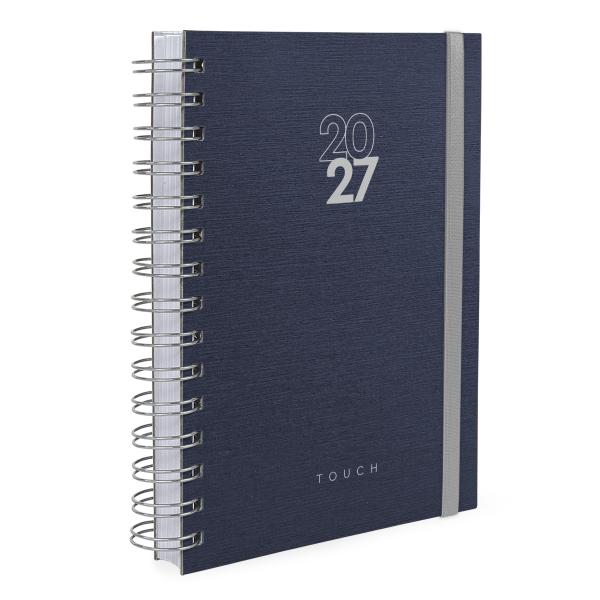Agenda Plus Solid Touch Tipo Aço Escovado Azul 2027