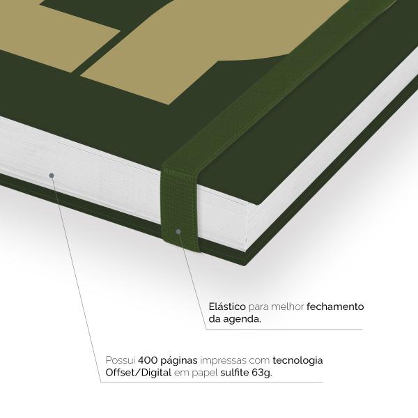 Agenda Diária Plus Contoured Verde Militar 2027