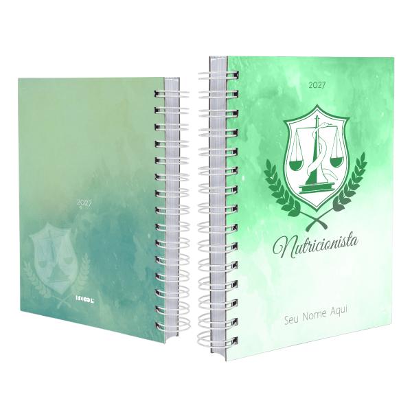 Agenda Personalizada Profissões Nutricionista Verde 2027
