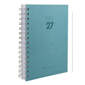 Agenda Solid Metallic Glitter Azul Topázio 2027