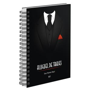 Agenda Comercial Personalizada Aluguel de Trajes Gravata Preta 2027