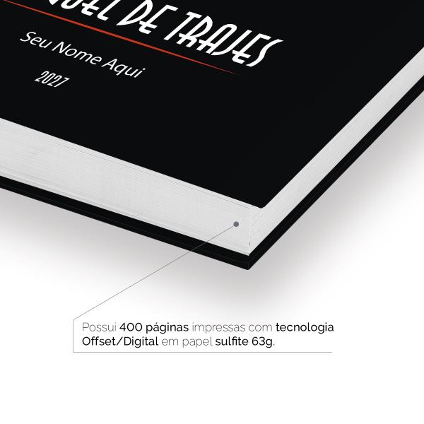 Agenda Comercial Personalizada Aluguel de Trajes Gravata Preta 2027
