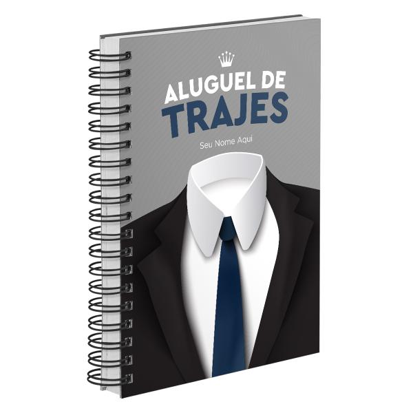 Agenda Comercial Personalizada Aluguel de Trajes Gravata Azul 2027