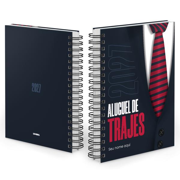 Agenda Comercial Personalizada Aluguel de Trajes Gravata Listras 2027