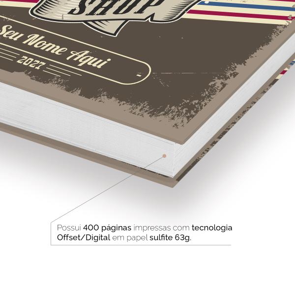 Agenda Comercial Personalizada Barbearia Barber Shop Nude 2027