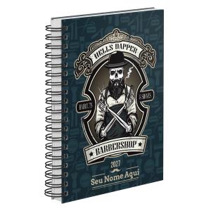 Agenda Comercial Personalizada Barbearia Barbeiro Verde 2027