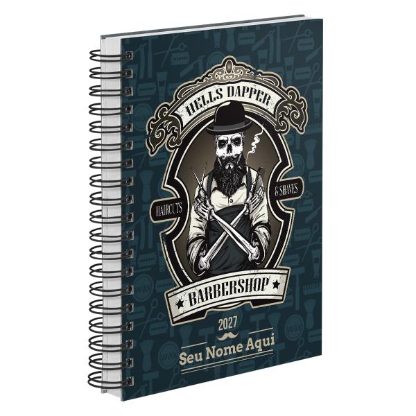 Agenda Comercial Personalizada Barbearia Barbeiro Verde 2027