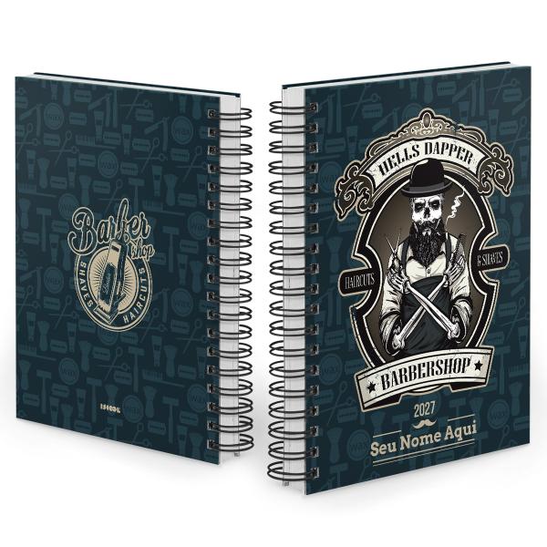 Agenda Comercial Personalizada Barbearia Barbeiro Verde 2027