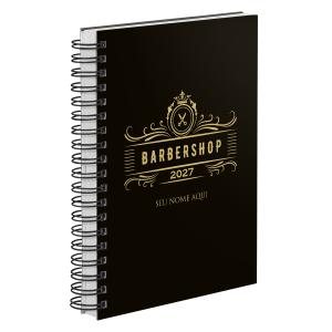 Agenda Comercial Personalizada Barbearia Barbeiro Ouro 2027