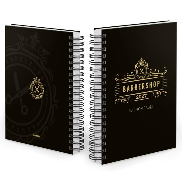 Agenda Comercial Personalizada Barbearia Barbeiro Ouro 2027