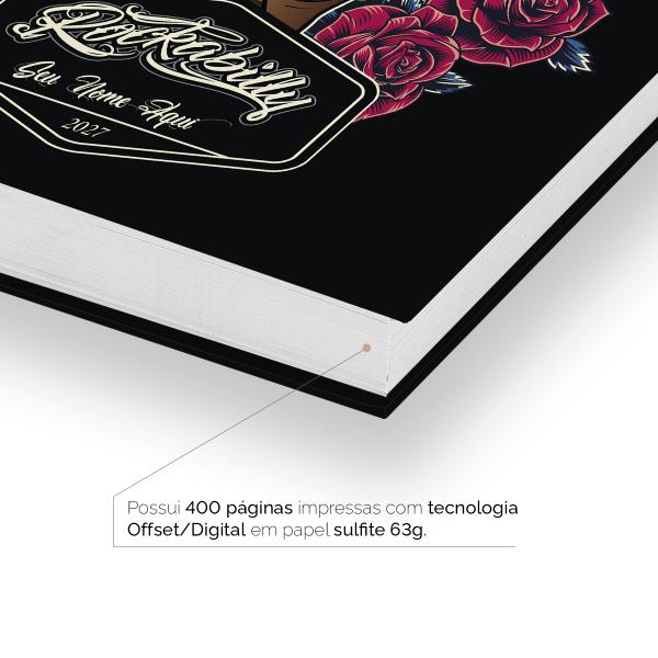 Agenda Comercial Personalizada Barbearia Classic Preto 2027