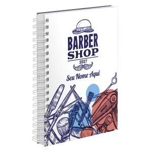 Agenda Comercial Personalizada Barbearia Barbeiro Branca 2027