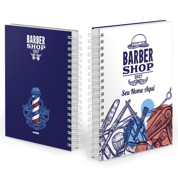 Agenda Comercial Personalizada Barbearia Barbeiro Branca 2027