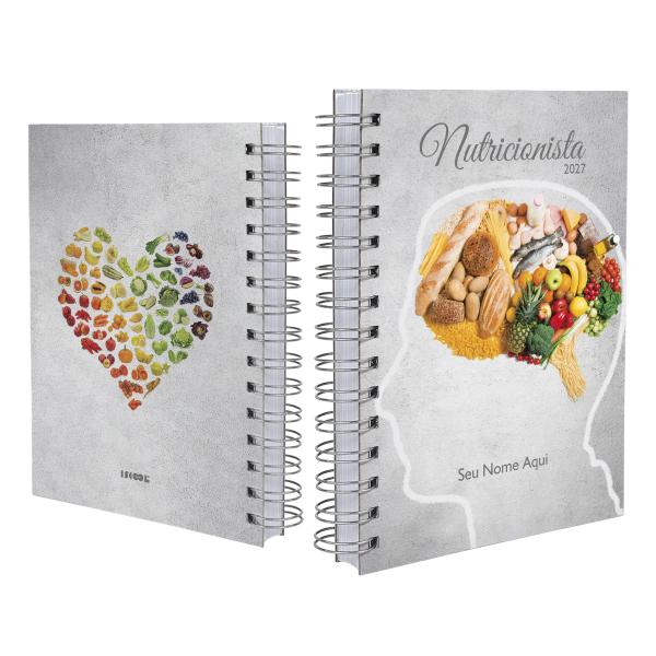 Agenda Personalizada Profissões Nutricionista Cinza 2027
