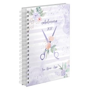Agenda Comercial Personalizada Cabeleireira Flor Lilás 2027