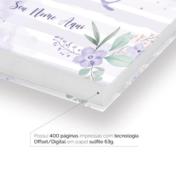 Agenda Comercial Personalizada Cabeleireira Flor Lilás 2027