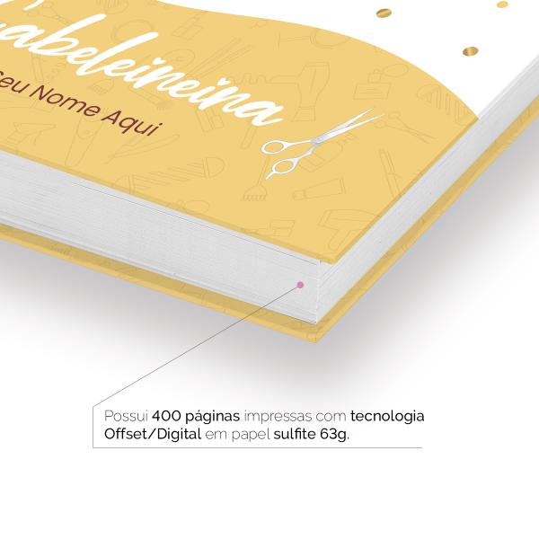 Agenda Comercial Personalizada Cabeleireira Cachos Amarela 2027