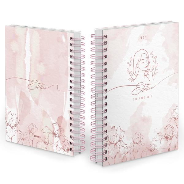 Agenda Comercial Personalizada Estética Delicate Rosa 2027