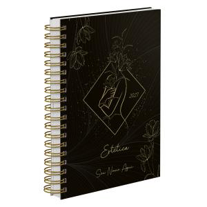 Agenda Comercial Personalizada Estética Flower Sublime Ouro 2027