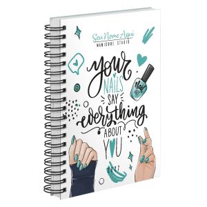Agenda Comercial Personalizada Nail Designer Art Verde 2027