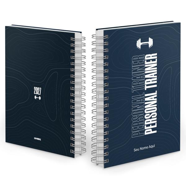 Agenda Comercial Personalizada Personal Trainer Azul 2027