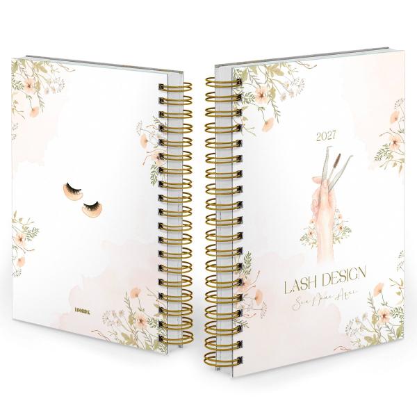 Agenda Comercial Personalizada Lash Design Ateliê Flora 2027