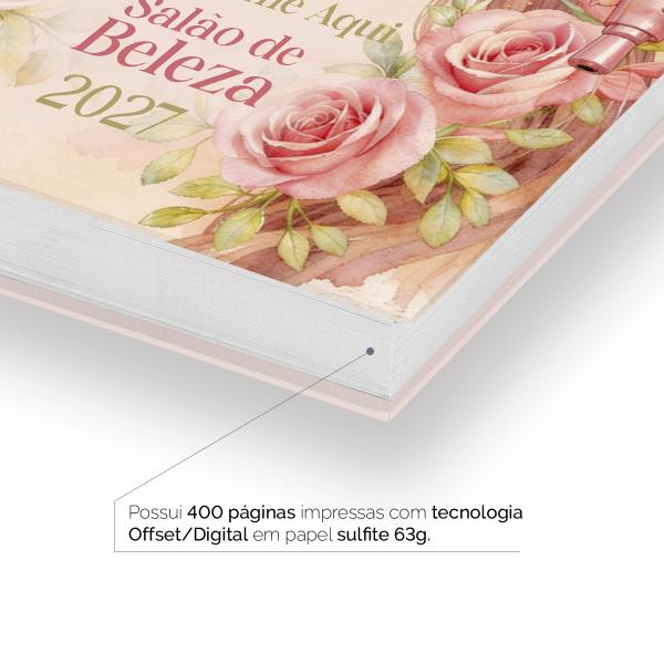 Agenda Comercial Personalizada Salão de Beleza Romantic Beauty 2027