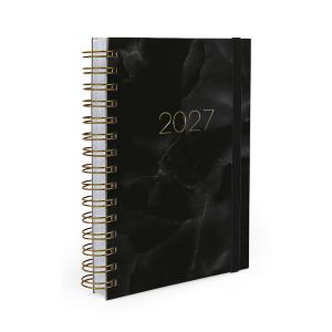 Agenda Planejamento 1 Dia Por Página Marmorizado Preto