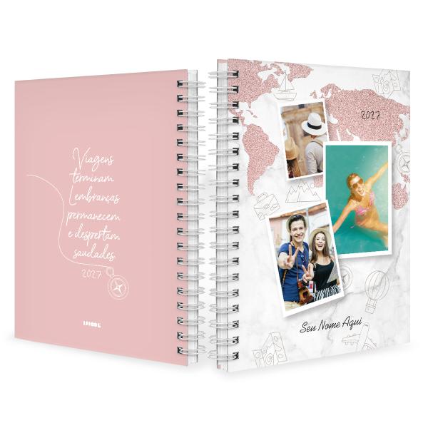 Agenda Planner Semanal Personalizada 3 Fotos Rosa Travel 2027