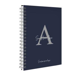 Agenda Planner Semanal Personalizada Moderna Letra Cores Azul Marinho 2027