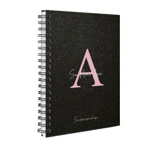 Agenda Planner Semanal Personalizada Moderna Letra Glitter Preto e Rosa 2027