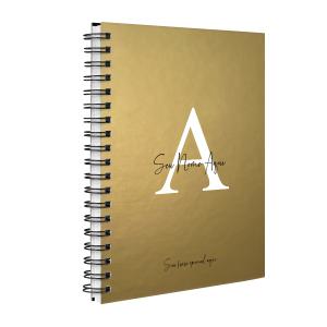 Agenda Planner Semanal Personalizada Moderna Letra Metalizada Ouro 2027