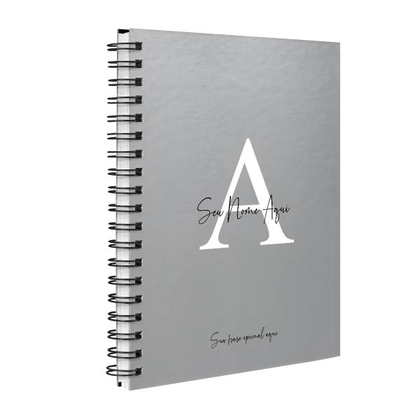 Agenda Planner Semanal Personalizada Moderna Letra Metalizada Prata 2027