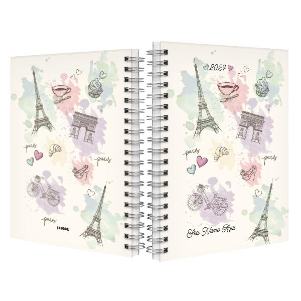 Agenda Planner Semanal Personalizada Países Paris Aquarela Torre Eiffel 2027