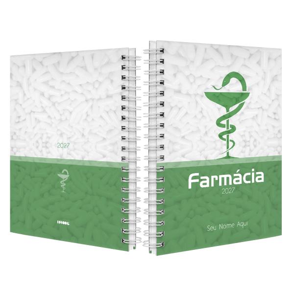 Agenda Planner Semanal Personalizada Profissões Farmácia Verde 2027