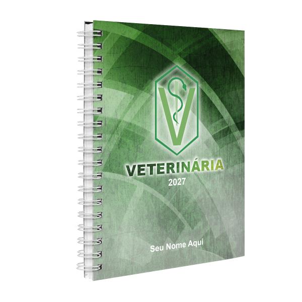 Agenda Planner Semanal Personalizada Profissões Veterinária Verde 2027