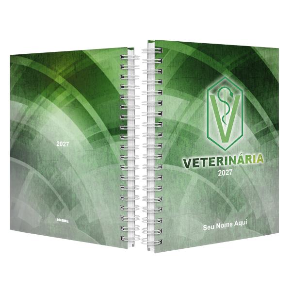 Agenda Planner Semanal Personalizada Profissões Veterinária Verde 2027