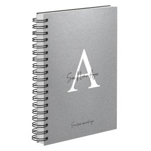 Agenda Diária Personalizada Moderna Letra Glitter Metalizada Prata 2027