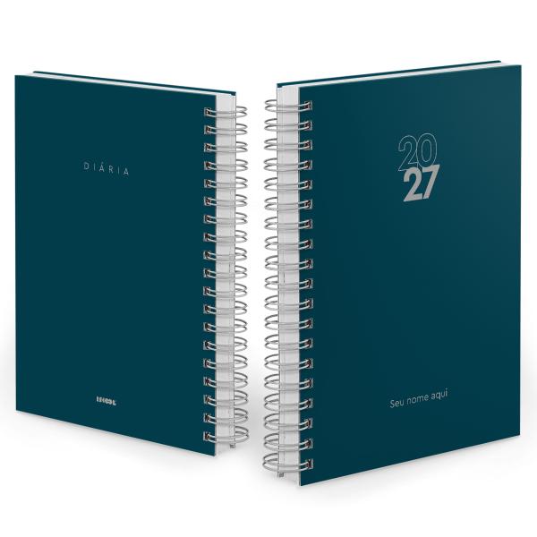Agenda Diária Personalizada Solid Colors Azul Petróleo 2027